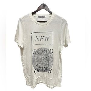 Prince Peter  New World Order Distressed Off White Tee Shirt SMALL NWT Unisex